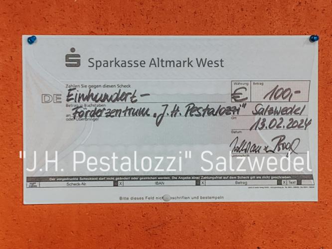 Der Scheck von der Sparkasse